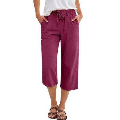 Quick Dry Capri Pants Womens Summer Hiking Cargo Pants 2 Pockets Waterproof Sun UV Protection Knee Length Shorts