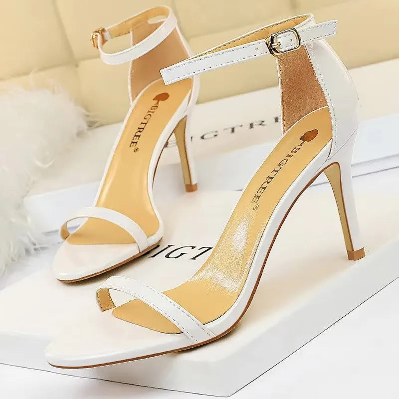 BIGTREE Shoes Pu Leather High Heels 2026 New Women Heels Sexy Stiletto Heels 11 Cm Party Shoes Color Matching Women Sandals