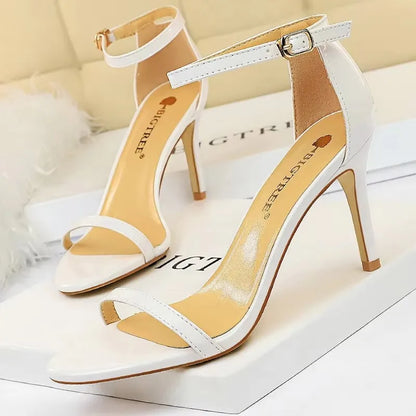 BIGTREE Shoes Pu Leather High Heels 2026 New Women Heels Sexy Stiletto Heels 11 Cm Party Shoes Color Matching Women Sandals
