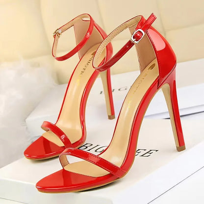 BIGTREE Shoes Super High Heels 11cm Women Shoes Patent Leather Woman Pumps Sexy Women Heels Stiletto Open Toe Ladies Shoes 2026