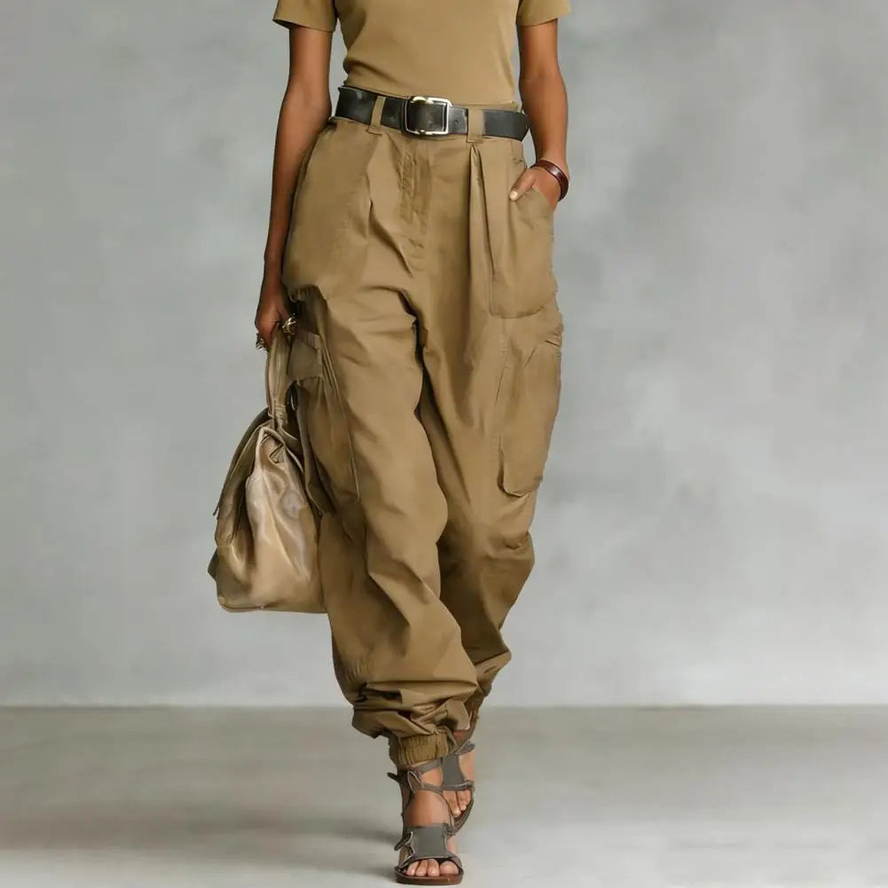 Baggy Cargo Trousers Women Pants Adjustable Leg Openings Full Ankle Length Baggy Trousers Cargo Comfortable Women Pants