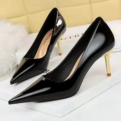 BIGTREE Shoes Woman Pumps Patent Leather High Heels Shoes Women Occupation OL Office Shoes Stiletto Women Heels Plus Size 43