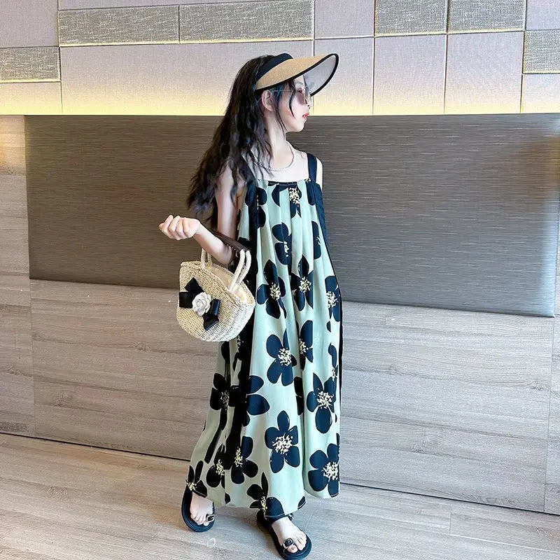 Summer Stylish Beach Dress Fashionable Maxi Dress Girls Clothes From 8 To 12 Years Old Sundress Party Dresses Teenagers 14 Skirt