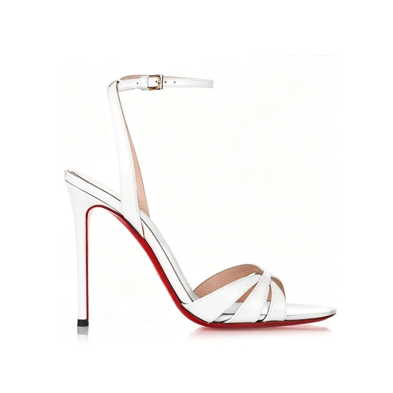 European and American style12cm cross strap pointed high heels for women, ultra-fine heels,straight buckle strap fashion sandals