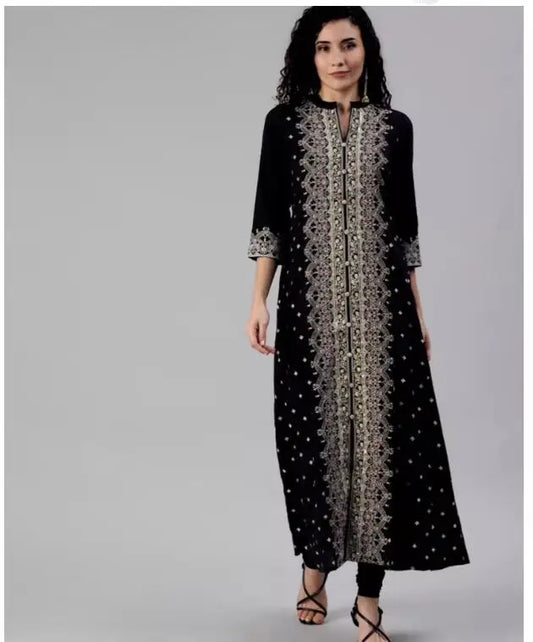 Black Pure Cotton Top, Indian Women's Clothing, Ethnic Style Clothing