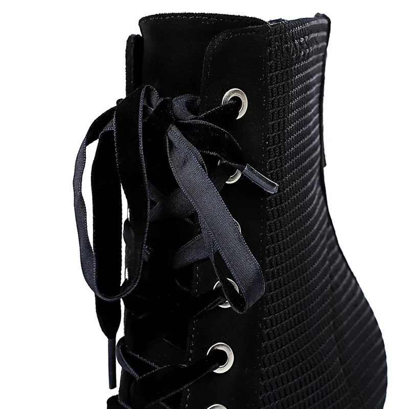 BIGTREE Shoes Ladies Ankle Boots Fashion Pointed Tip Crisscross Straps Women Boots Rear Zipper Sexy High Heel Boots Stiletto