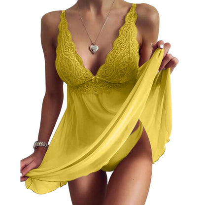 Sexy Plus Size Lingerie Women Erotic Babydoll Lace Hollow Pajamas Sexy Mujer Sexi Babydoll Lingerie Plus Size 5XL