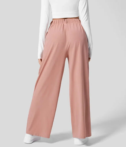 Women's trousers plaid slimming wide-leg pants with pockets high-waisted women's casual slimming wide-leg pants
