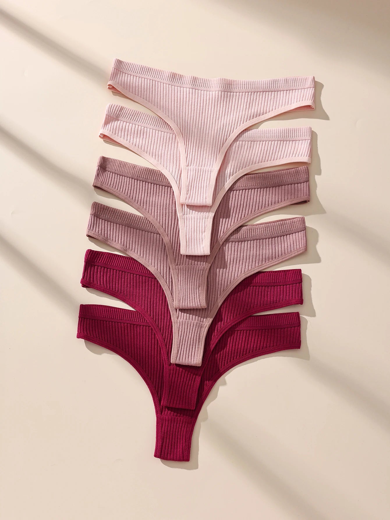 6Pcs Women's Panties Striped Briefs for Women Low-Rise Breathable Cotton Female Soft Underwear Solid Colors Ladies Underpants
