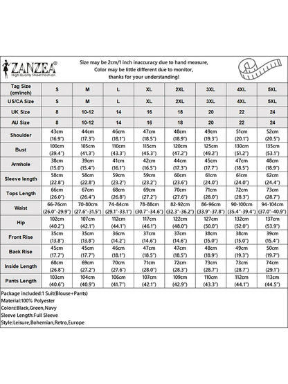 Fashion Autumn 2 Pieces Sets Women Outfits 2025 ZANZEA Casual Long Sleeve Shirt Trousers Suit Elegant Solid OL Work Tracksuits