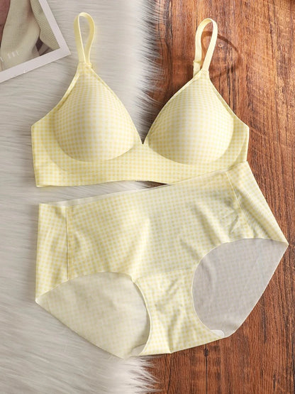 Everyday Wireless Bra for Set Women Seamless Cool Summer Bralette Thin Push Up Gather Small Chest Breathable T-Shirt Bra MOYISU