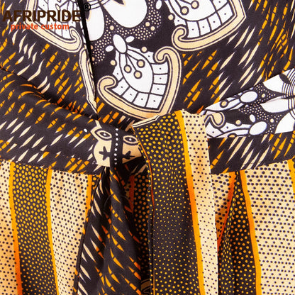 2026African Pants for Women Plus Size Wear Trousers Customzied High Waist Full Length Back Zipper Pants with Sashes A1821002