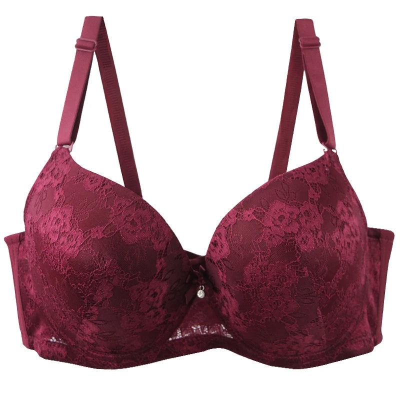 2025 New Sexy Bow Bras For Women Iron-gray Khaki Purple-red Black Gray-blue Reddis Gray CDE Cup Underwear Plus Size Lingerie