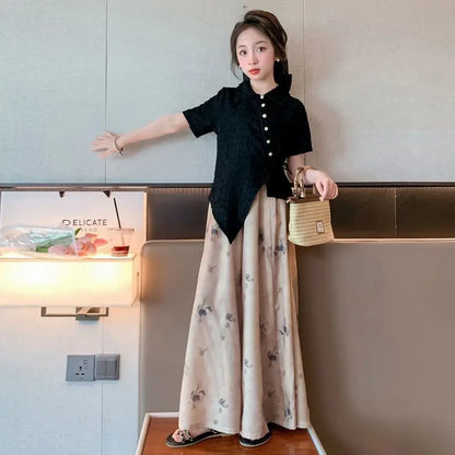 8 To 14 Year Old Girls Clothes Children's Suit From 12 13 Years 10 Elementary Girl Clothing Top Shirts Bottom Sets Set Summer