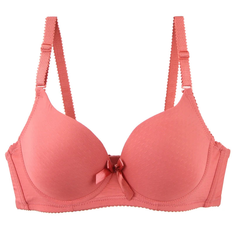 2025 New Sexy Plus Size Bras Bow Sweat Absorption Underwear For Women Solid Smooth Seamless Breathable ABC Cup Lingerie