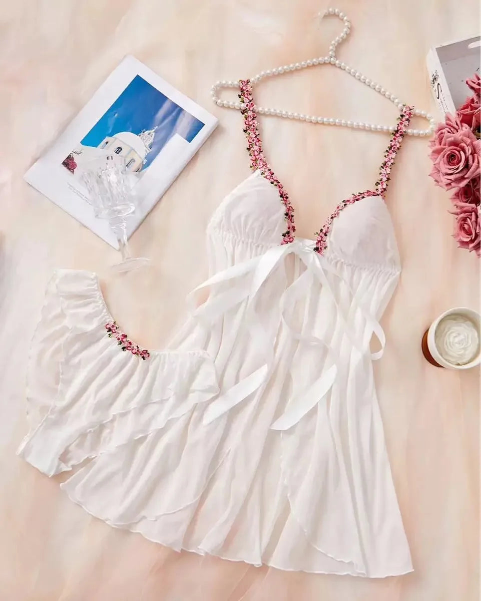 Sexy Lingerie Set Women Erotic Bra Nightdress Sexy Lace Sleepwear Slim Dresses Pajamas Nightgown Nightwear Sleepwear & Dresses