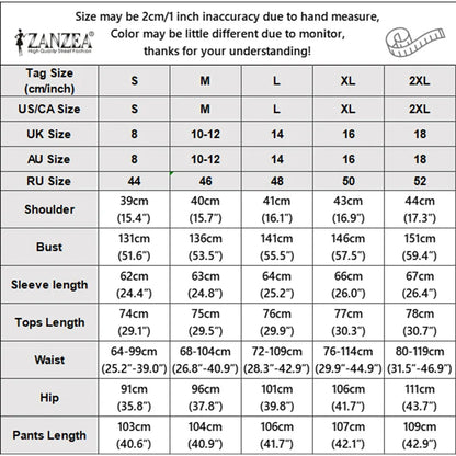 ZANZEA Stylish Autumn 2 Pieces Sets Turtleneck 3/4 Bating Sleeve Oversize Blouse Trousers Suit Women 2PCS Outfits OL Tracksuit