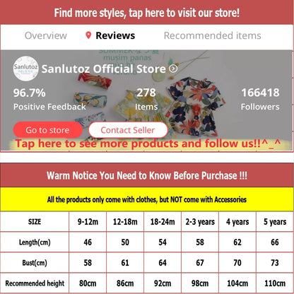 Sanlutoz Summer Fashion Kids Dress Floral Baby Girls Dress Clothing Cotton