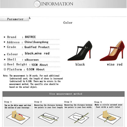 BIGTREE Shoes Sexy Women Pumps Suede High Heels 10 CM Stilettos Buckle Fashion Party Shoes Pointed Women Heels Ladies Shoes 2026