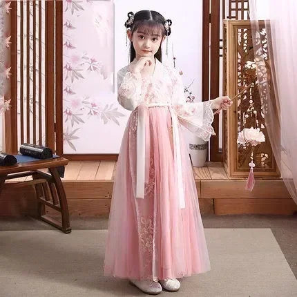 Summer Party Costume Girl Dresses Vintage Kids Clothes Vestido Casual Baby Chinese Hanfu Cosplay Children Princess Girls Dress