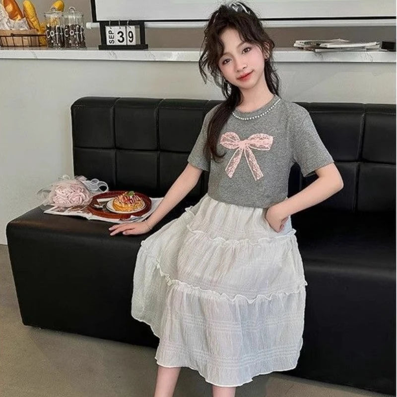 Elementary Student Girl Clothes Children's Clothing From 8 To 12 Years Girls Girl's Set 6 7 Top Party Dresses Teenagers 14 Old 4