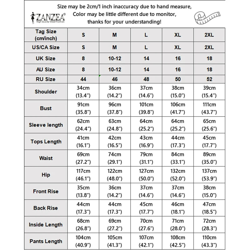 ZANZEA Autumn 2PCS Outfits Striped Work Pant Sets Stylish Women O Neck Long Sleeve Cropped Tops Wide Leg Trousers Matching Sets