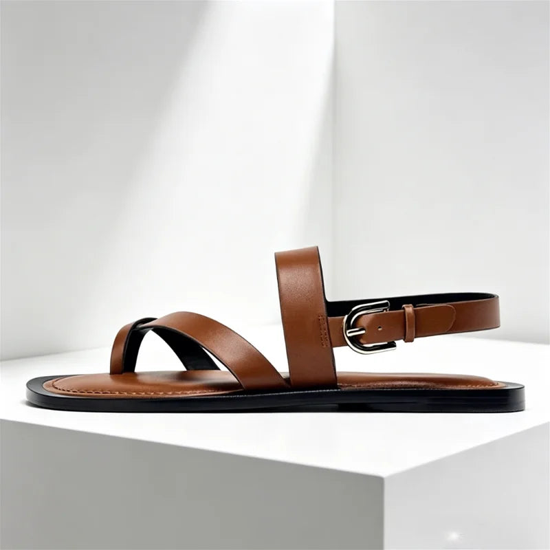 Designer Cross-Strap Flat Sandals Women Summer Non-Slip Comfortable Beach Shoes Fashion Front & Rear Strap Sandalias De Mujer