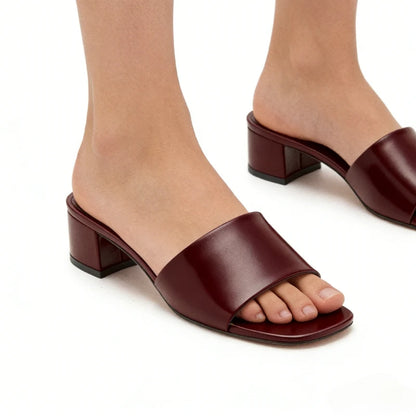 Designer Chunky High Heeled Women's Slippers Sexy Open Toe Slide Sandals for Ladies Summer Concise Style Comfort Beach Sandals