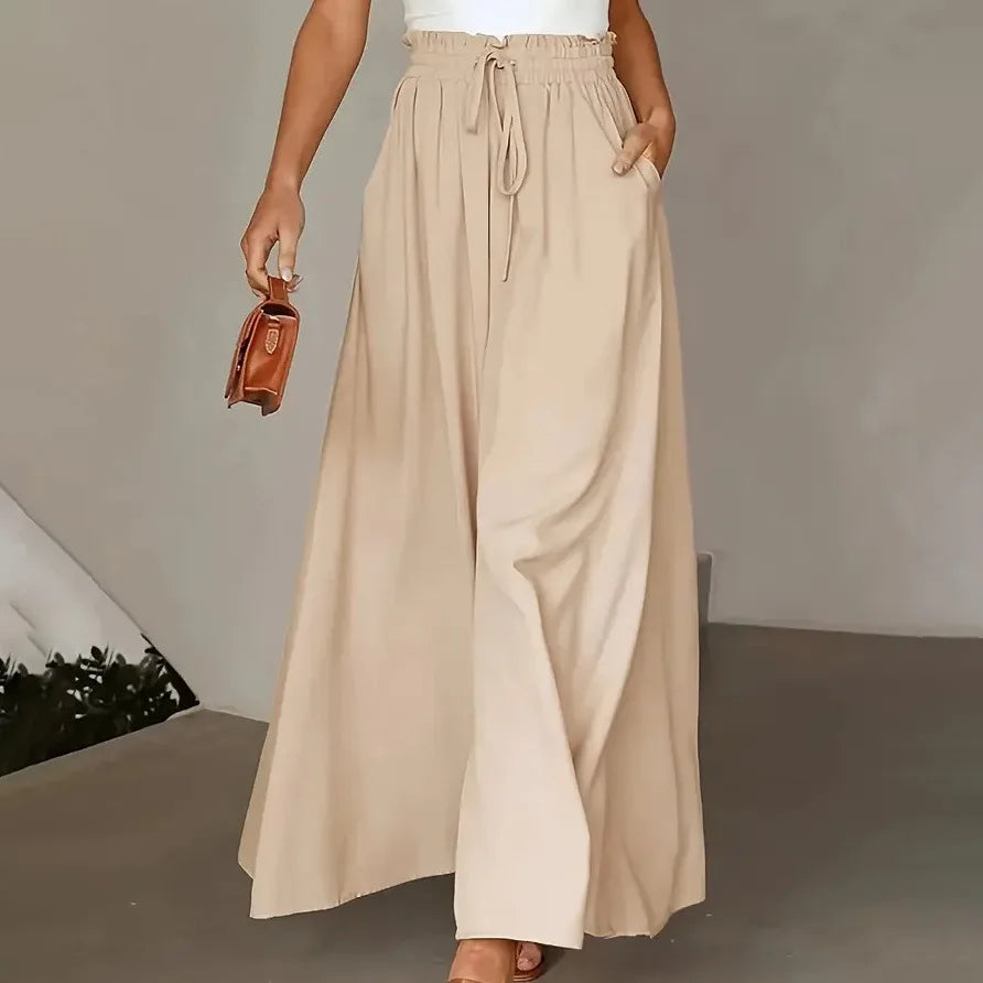 New Style Skirt Waist-length Culottes Women's Summer Long Draped with Large Hem Pants