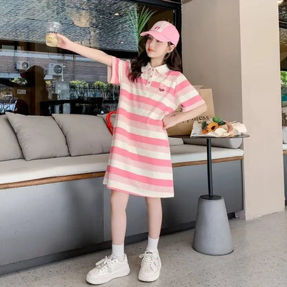 Polo Children's Clothing T-shirt Long Children's Dress 8 To 14 Year Old Girls Clothes From 11 12 Years 4 Girl Summer Kids 10 Up