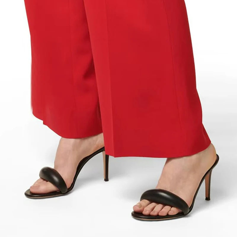 Luxury Gold Heeled Slippers Women Sexy Open Toe High Heels for Ladies Elegant Banquet Heeled Sandals Comfortable Women Shoes