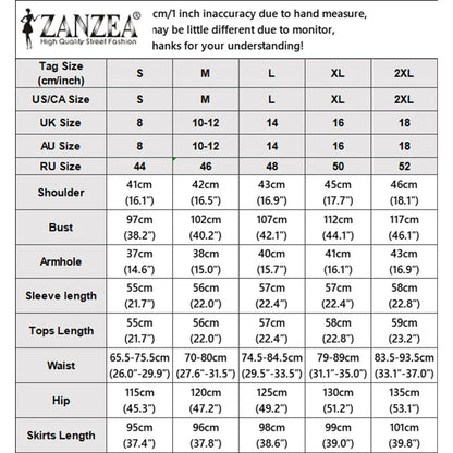 ZANZEA Women Muslim Matching Sets Modest Outfits Summer Long Sleeve Buttons -Up Striped Blouse Elastic Waist Pleated Skirt Suit