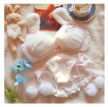 Girls lolita plush bra underwear my melody bralette push up brassiere  wirefree warm kawaii bra underpants seamless lingerie
