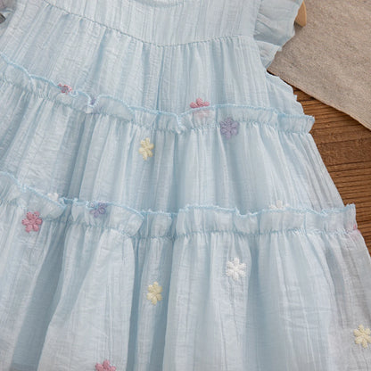 Baby Dress Summer Flower Mesh Cute Girls' Dress Cute Beach Princess Children's Dress Baby Girl Clothing