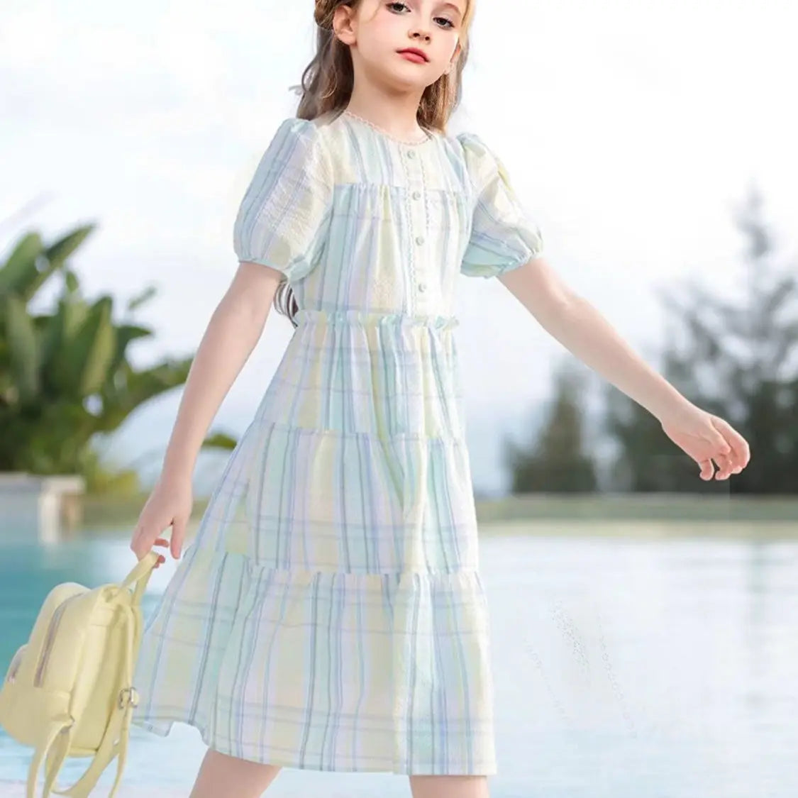 Lightweight Cotton Fabric Girls Party Dresses 2025 Kids Clothes 10 12 Years Dress Vintage Luxury Girl Pink Sets for Children Old