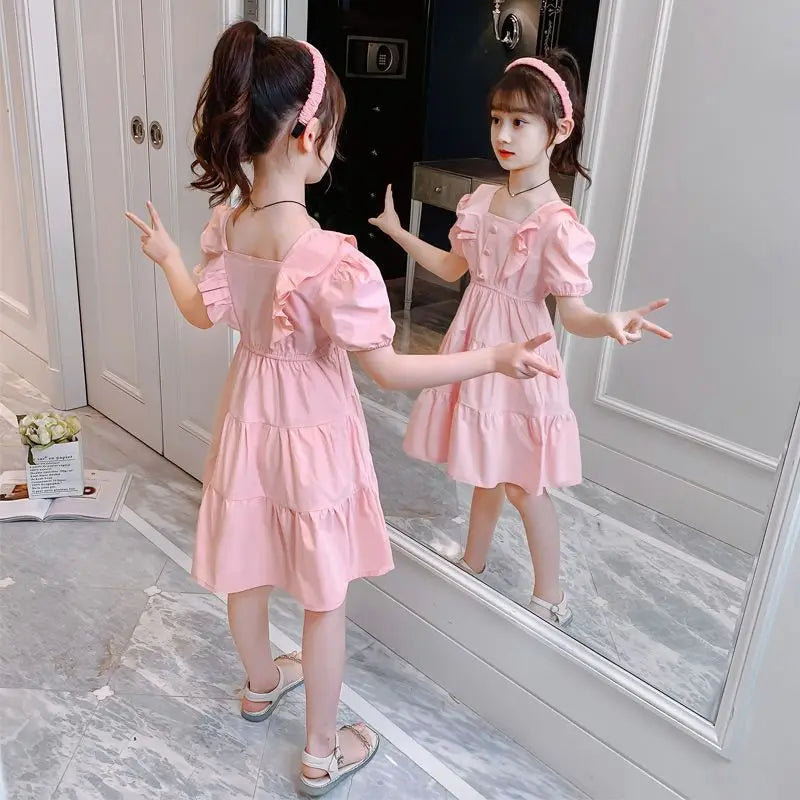 Summer Solid Color Elementary School Dress 7 To 8 Year Old Girl Clothes Girls Kids Dresses Princess Korean Reviews Many Student