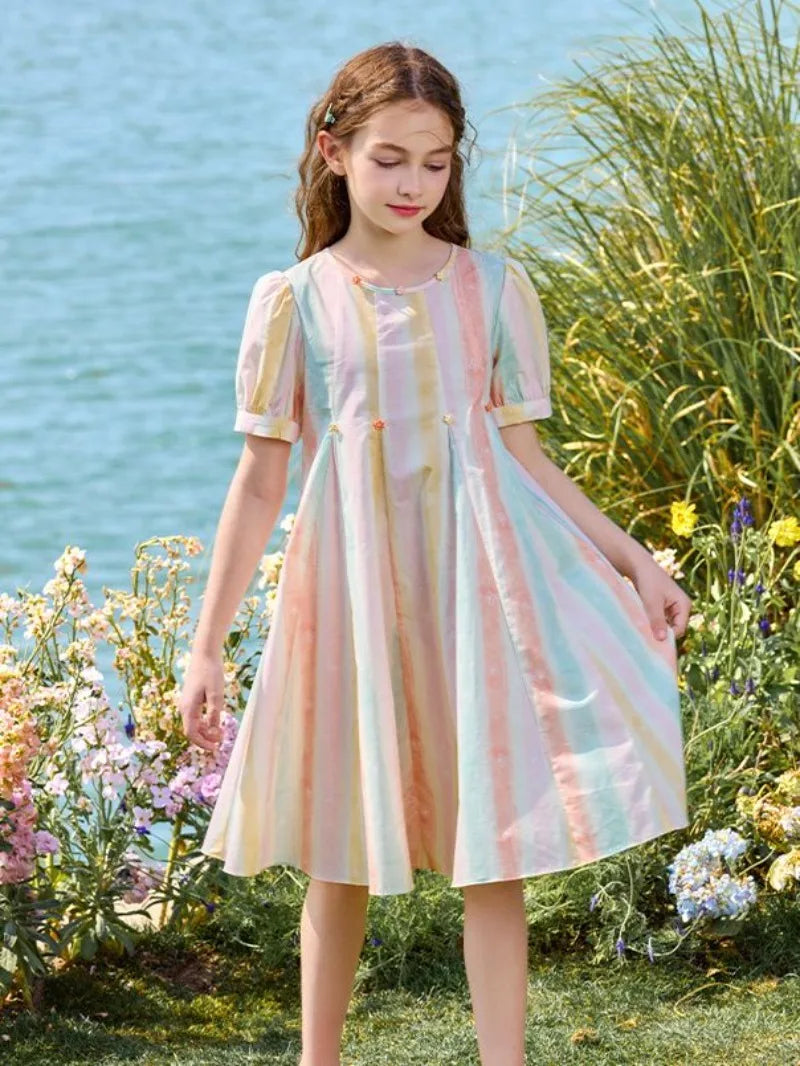 Rainbow Dress Princess Girl Dresses 12 Years Girls Children's Elegant Beautiful 10 14 Old Fashion Clothes Girls' From Party Kids