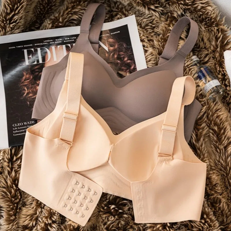 Push-Up Bras For Women Plus Size Seamless Bra Non-wire Wide Adjustable Straps Underwear Sexy Lingerie Comfort Intimates M-3XL
