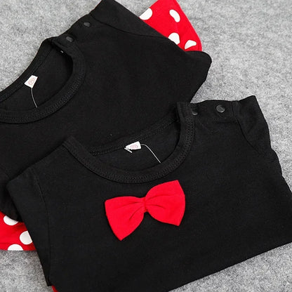 Summer Cotton Mickey Minnie Baby Rompers Cartoon 2pcs Jumpsuit Triangle Climbing Suit Skirt Two-piece Suit