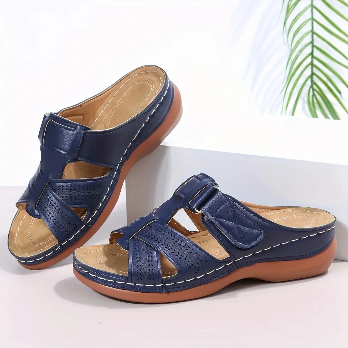 2026 Summer Women Wedge Sandals Premium Orthopedic Open Toe Sandals Vintage Anti-Slip Leather Casual Female Platform Retro Shoes