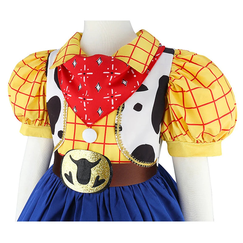 2026 New Movie Cowgirl Toy Woody Dresses For Girls Jessie Princess Costumes Kids Christmas Halloween Outfits