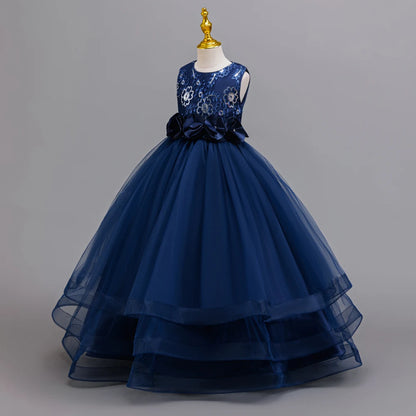 Hetiso Elegant Teenage Girls Evening Party Formal Prom Gown Kids Sleeveless Birthday Wedding Princess Dress for Girls 3-12 Years