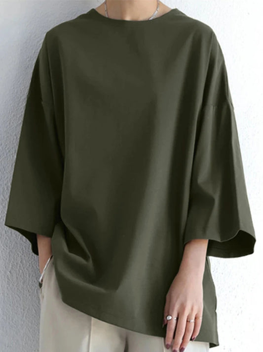 ZANZEA Spring Fashion Solid Tops Women Long Sleeve Loose Blouse Female Work OL Blusas Shirt Casual Tunic Pullover Chemise 2024