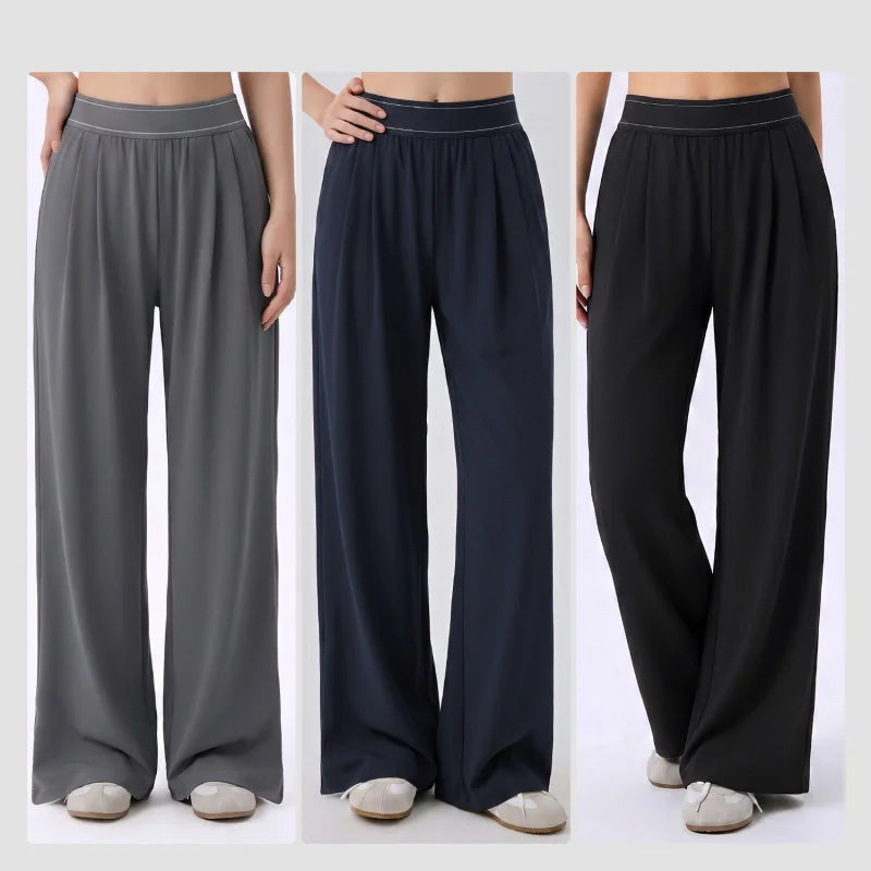 Women Loose Wide Leg Pants Casual Sweatpants with Pockets Lightweight Summer Trousers Comfy Lounge Yoga Pants