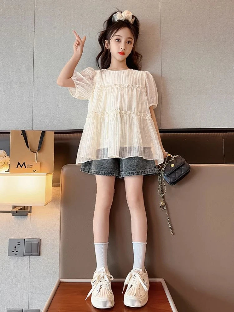 Girls Clothes 12 To 14 Years Old Clothing Set Teenage Girl 4 Year Children's Child Summer Outfit Kids 10 Top Girls' Sets Bottom