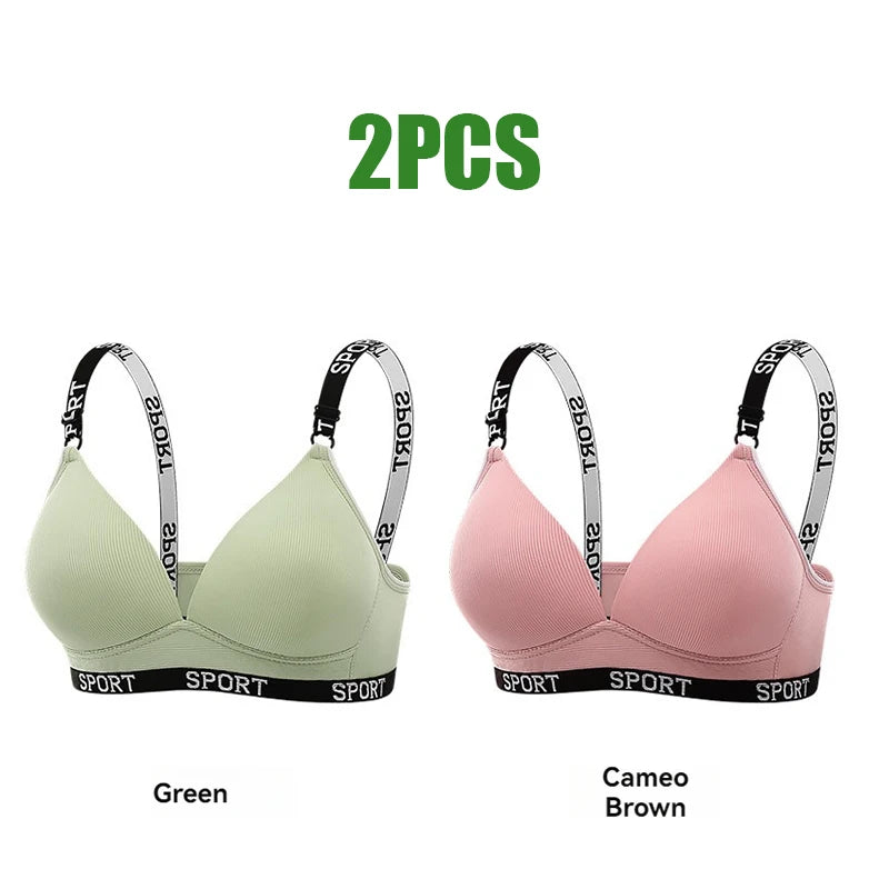 Cross Border Trade Underwear Women Thin Style Without Steel Rings Comfortable Folding Bra Shoulder Strap Sports Breathable Bra
