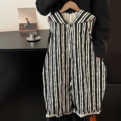 Summer New Casual Boys' and Girls' Clothes Polka Dot Vertical Stripe Printed Kids Jumpsuit Basic Simple Children's Clothing