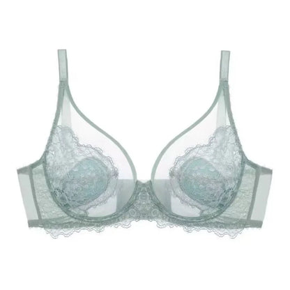 Pink Underwear for Women, Thin, Large Breasts, Small Breasts, Gathered Full Cups, Anti-drooping, Ultra-thin Bra. Bra Set
