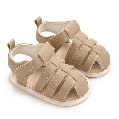0-1Year Baby Shoes Infant Pre-Walker Shoes Cute Teddy Bear Pattern Summer Sandals Soft Sole Adjustable Strap Daily Footwear