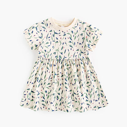 Sanlutoz Summer Fashion Kids Dress Floral Baby Girls Dress Clothing Cotton